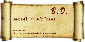Becsár Dániel névjegykártya